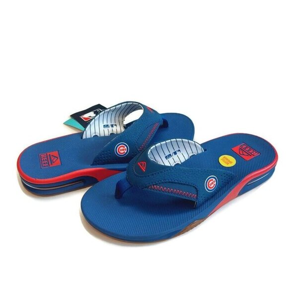 REEF Fanning X MLB Chicago Cubs Bottle Opener Sandals Mens Size 11 Womens 13 - Picture 12 of 12